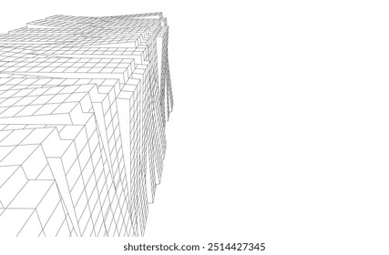 Desenho arquitetônico fundo digital renderização 3d