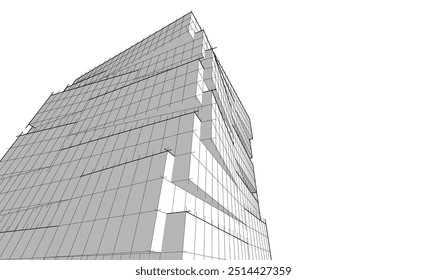 Dibujo arquitectónico fondo digital 3d renderizado