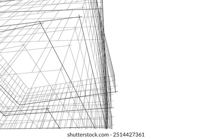 Dibujo arquitectónico fondo digital 3d renderizado