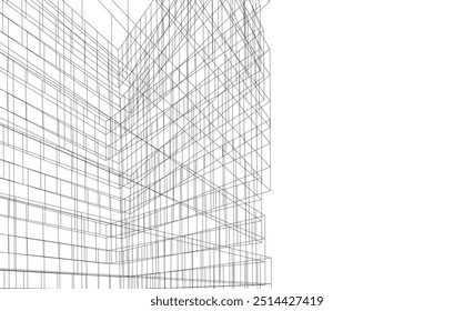 Architectural drawing digital backgroud 3d rendering