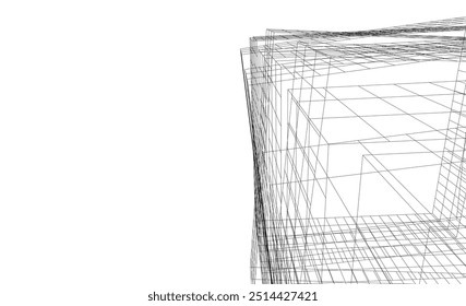 Desenho arquitetônico fundo digital renderização 3d