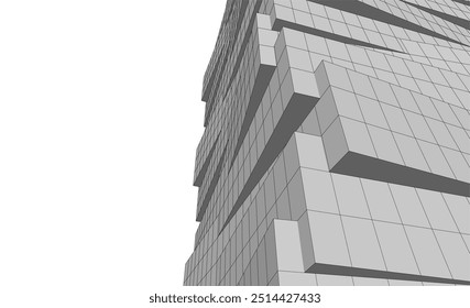 Dibujo arquitectónico fondo digital 3d renderizado