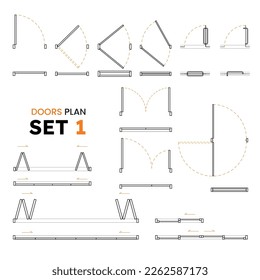 Plan de puertas de dibujo arquitectónico 1