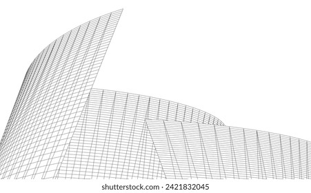 Architectural drawing. Futuristic 3d background