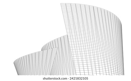 Architectural drawing. Futuristic 3d background
