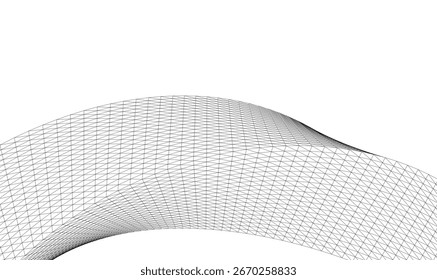 Dibujo arquitectónico. Fondo 3d futurista