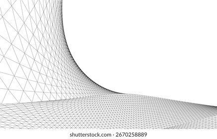Desenho arquitetônico. Plano de fundo 3d futurista