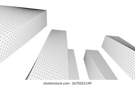 Architectural drawing. Futuristic 3d background