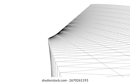 Architektonische Zeichnung. Futuristischer 3D-Hintergrund