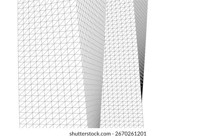 Architektonische Zeichnung. Futuristischer 3D-Hintergrund