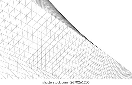 Architektonische Zeichnung. Futuristischer 3D-Hintergrund