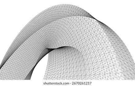 Architektonische Zeichnung. Futuristischer 3D-Hintergrund