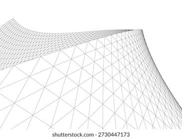 Architectural drawing. Futuristic 3d background