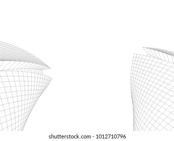 Architectural drawing. Futuristic background