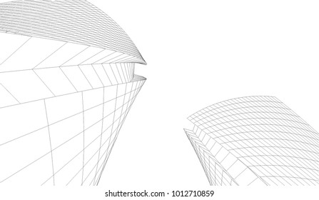 Architectural drawing. Futuristic background