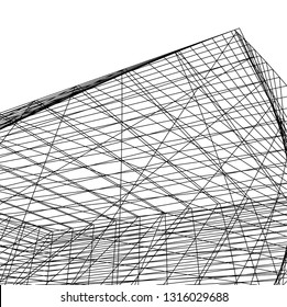 Architectural drawing. Futuristic background