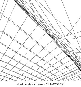Architectural drawing. Futuristic background
