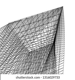 Architectural drawing. Futuristic background