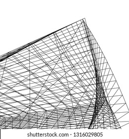 Architectural drawing. Futuristic background