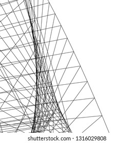 Architectural drawing. Futuristic background