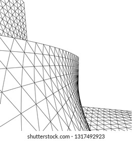 Architectural drawing. Futuristic background