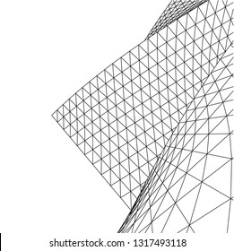 Architectural drawing. Futuristic background