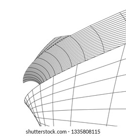 Architectural drawing. Futuristic background