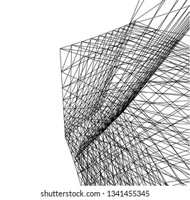 Architectural drawing. Futuristic background