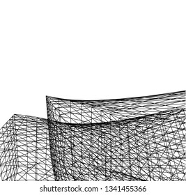 Architectural drawing. Futuristic background