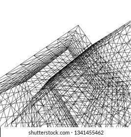 Architectural drawing. Futuristic background