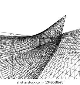 Architectural drawing. Futuristic background