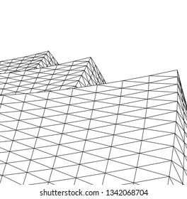 Architectural drawing. Futuristic background
