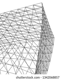 Architectural drawing. Futuristic background