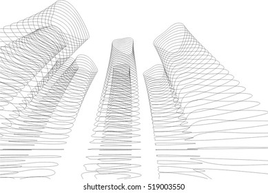 Architectural drawing. Futuristic background