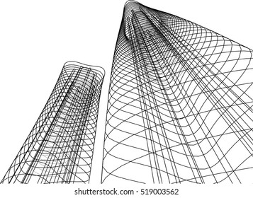 Architectural drawing. Futuristic background