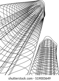 Architectural drawing. Futuristic background