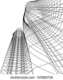 Architectural drawing. Futuristic background