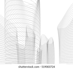 Architectural drawing. Futuristic background