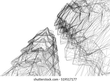 Architectural drawing. Futuristic background