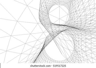 Architectural drawing. Futuristic background