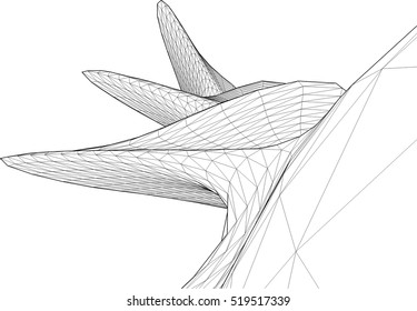Architectural drawing. Futuristic background