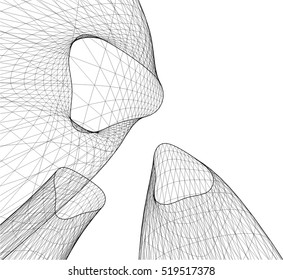 Architectural drawing. Futuristic background