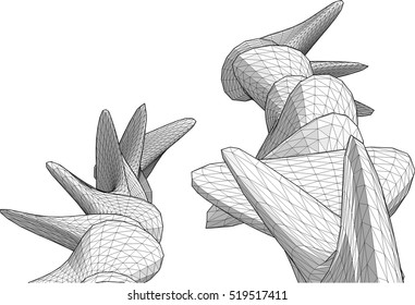 Architectural drawing. Futuristic background