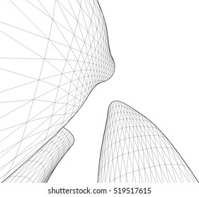 Architectural drawing. Futuristic background