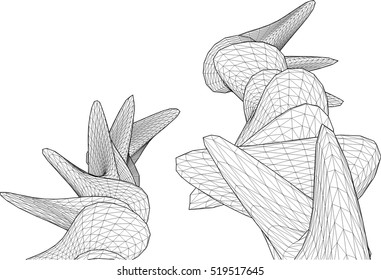 Architectural drawing. Futuristic background