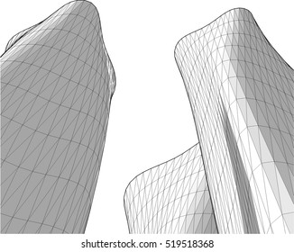 Architectural drawing. Futuristic background