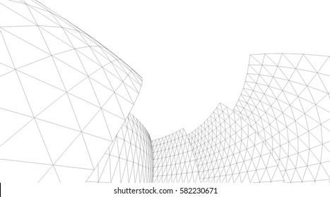 Architectural drawing. Futuristic background - Shutterstock ID 582230671