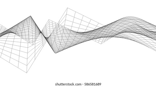 Architectural drawing. Futuristic background