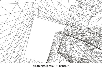 Architectural drawing. Futuristic background