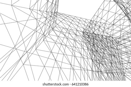 Architectural drawing. Futuristic background